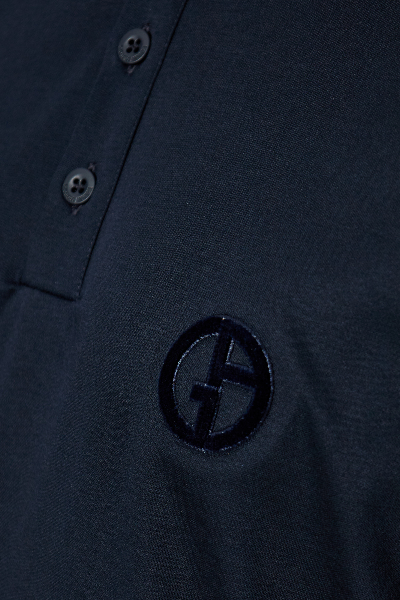 Giorgio Armani Polo with a logo and velvety finish | Men's